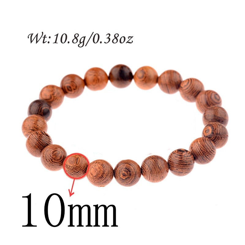 Natural Wood Beads Bracelets Meditation And Prayer - Bonnie Lassio