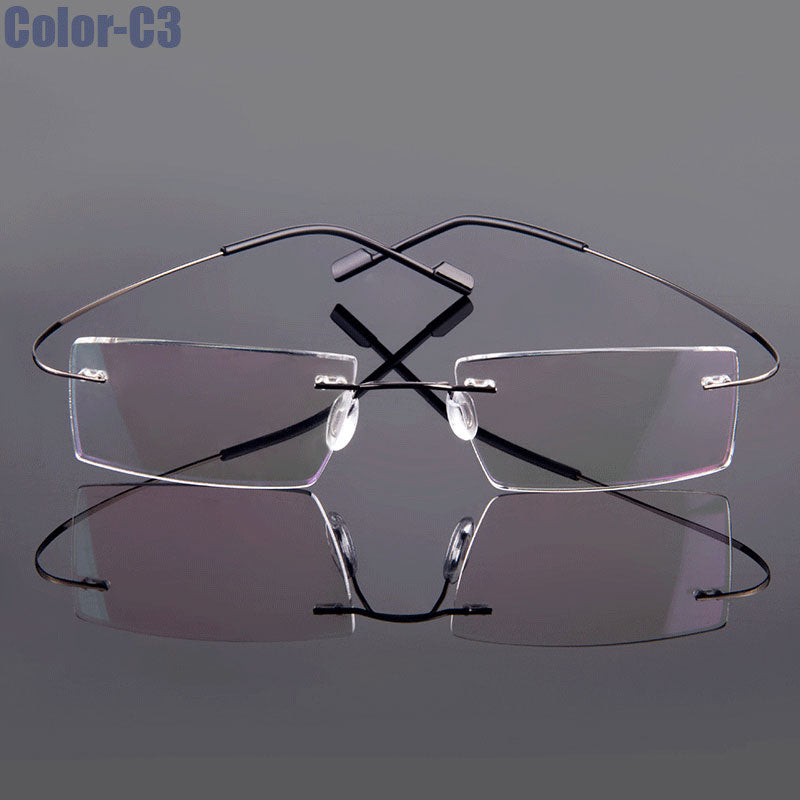 Gmei Optical Fashion Rimless Glasses Frame Memory Alloy Eyeglasses Prescription Ultralight Flexible Frames 9 Colors T8089 - Bonnie Lassio