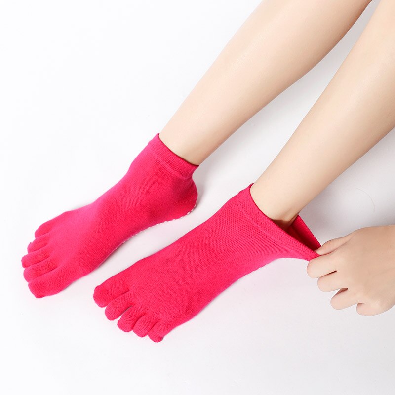 Hot Sale Women Anti-slip Yoga Socks Fingers Fitness Pilates  Socks Gym Five Toe Sport Socks Cotton Colourful Elastic Winter - Bonnie Lassio