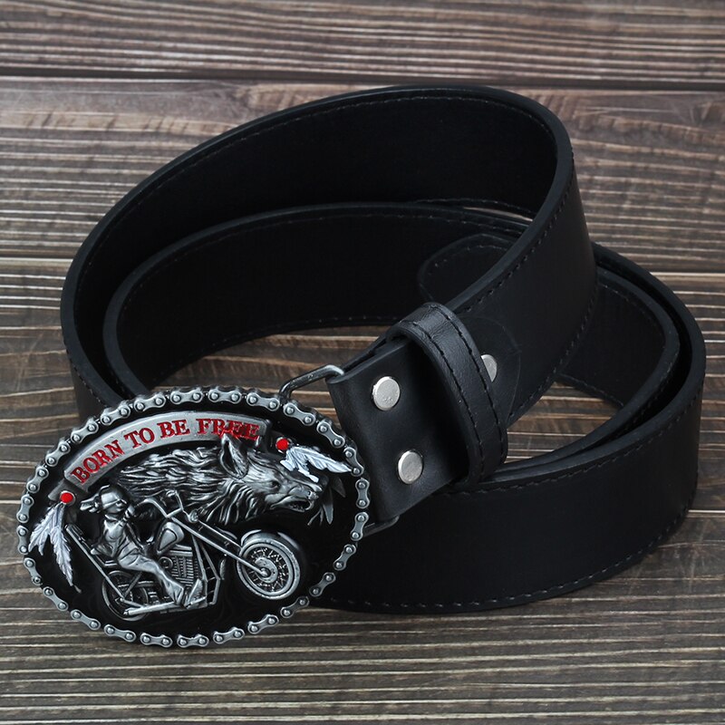 Motorcycle And Wolf Buckle Fashion Decorative Belt For men - Bonnie Lassio
