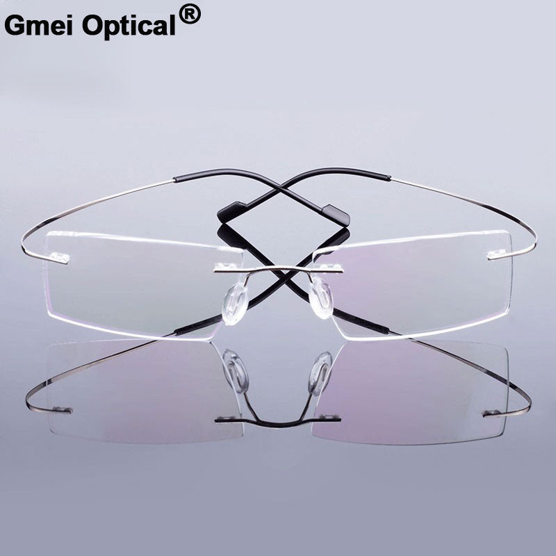 Gmei Optical Fashion Rimless Glasses Frame Memory Alloy Eyeglasses Prescription Ultralight Flexible Frames 9 Colors T8089 - Bonnie Lassio