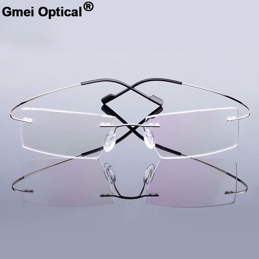 Gmei Optical Fashion Rimless Glasses Frame Memory Alloy Eyeglasses Prescription Ultralight Flexible Frames 9 Colors T8089 - Bonnie Lassio