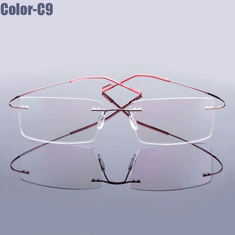 Gmei Optical Fashion Rimless Glasses Frame Memory Alloy Eyeglasses Prescription Ultralight Flexible Frames 9 Colors T8089 - Bonnie Lassio