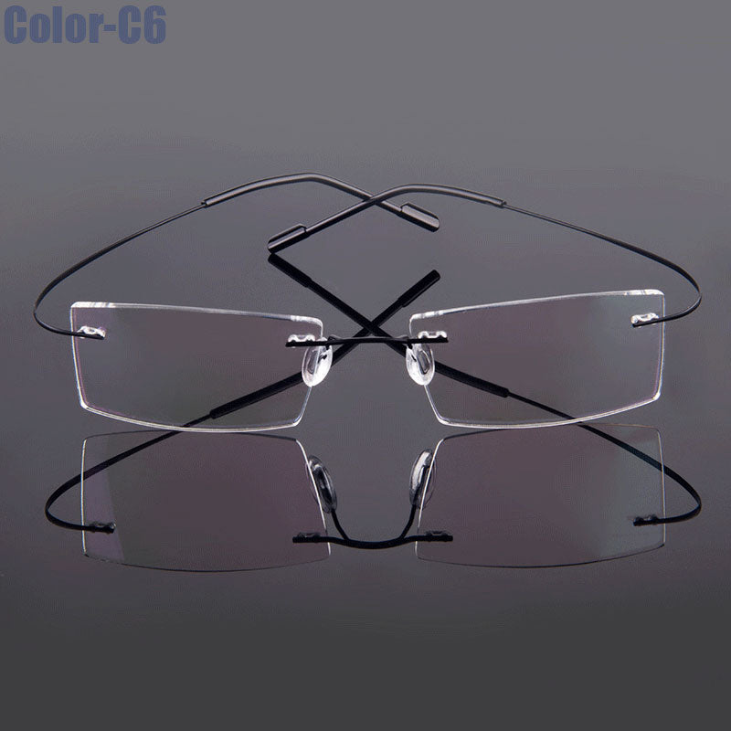 Gmei Optical Fashion Rimless Glasses Frame Memory Alloy Eyeglasses Prescription Ultralight Flexible Frames 9 Colors T8089 - Bonnie Lassio