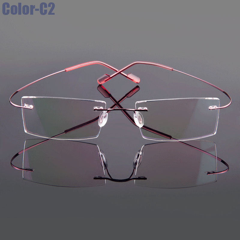 Gmei Optical Fashion Rimless Glasses Frame Memory Alloy Eyeglasses Prescription Ultralight Flexible Frames 9 Colors T8089 - Bonnie Lassio