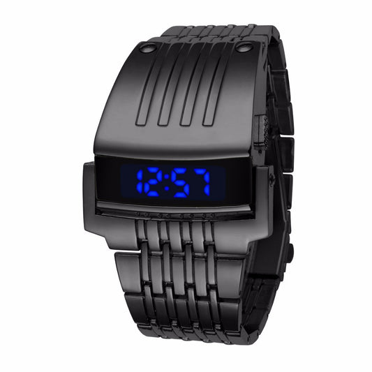 Unique Iron Man Watches Stainless Steel Digital LED Luxury Military Sport Wrist Watch Fashion Top Brand New Male Clock