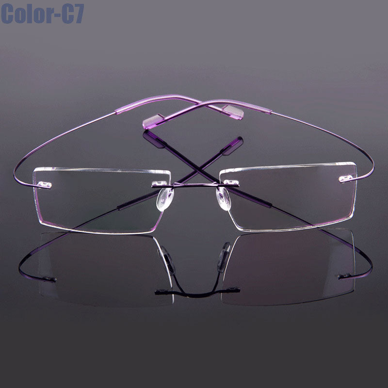 Gmei Optical Fashion Rimless Glasses Frame Memory Alloy Eyeglasses Prescription Ultralight Flexible Frames 9 Colors T8089 - Bonnie Lassio