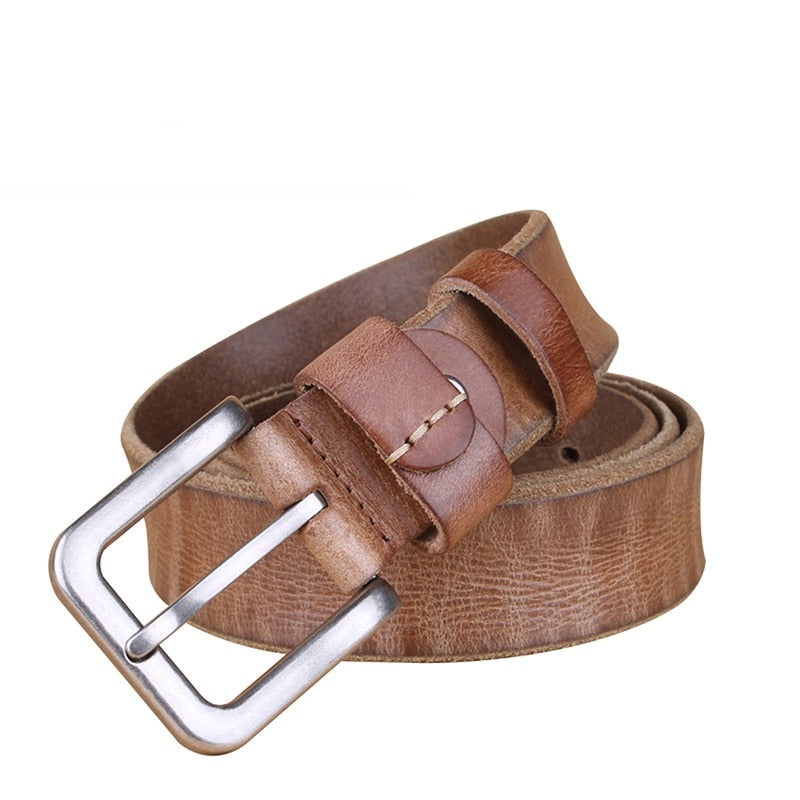 MaiKun Thin Belts for Women Unisex Genuine Leather Belt Female Metal Pin Buckle Belt - Bonnie Lassio