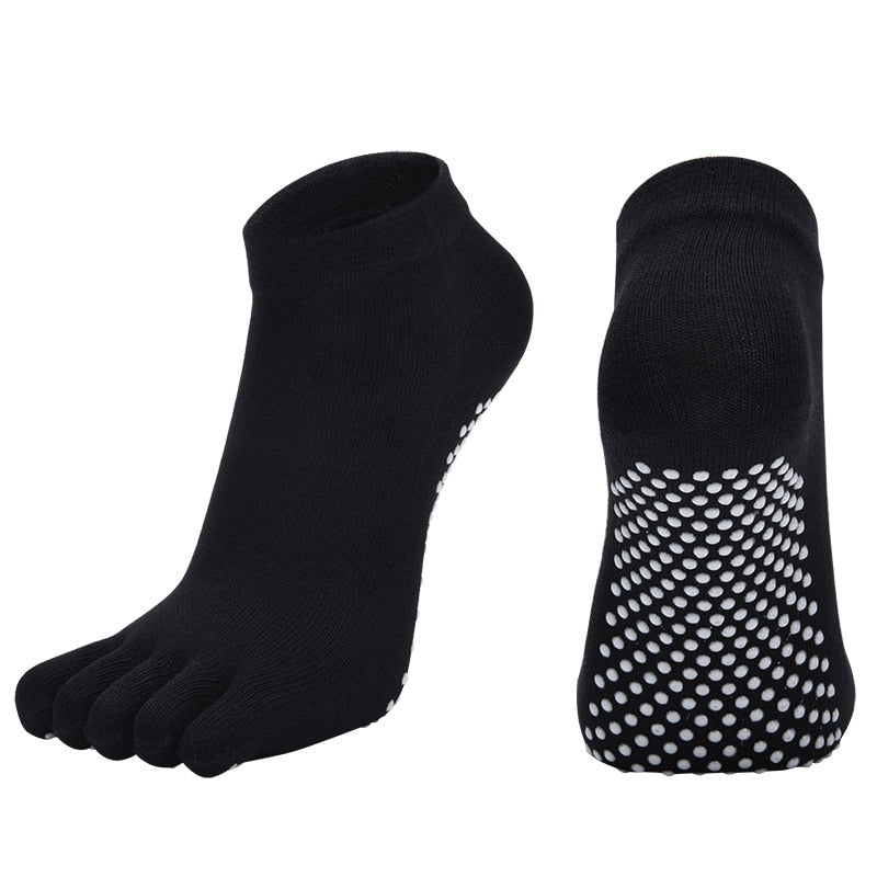 Hot Sale Women Anti-slip Yoga Socks Fingers Fitness Pilates  Socks Gym Five Toe Sport Socks Cotton Colourful Elastic Winter - Bonnie Lassio