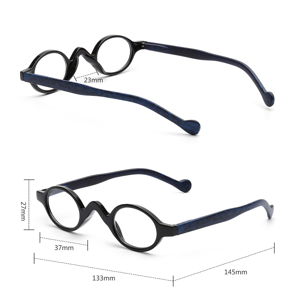 JM Vintage Personality Round Reading Glasses Spring Hinge Women Men Magnifier Presbyopic Diopter - Bonnie Lassio