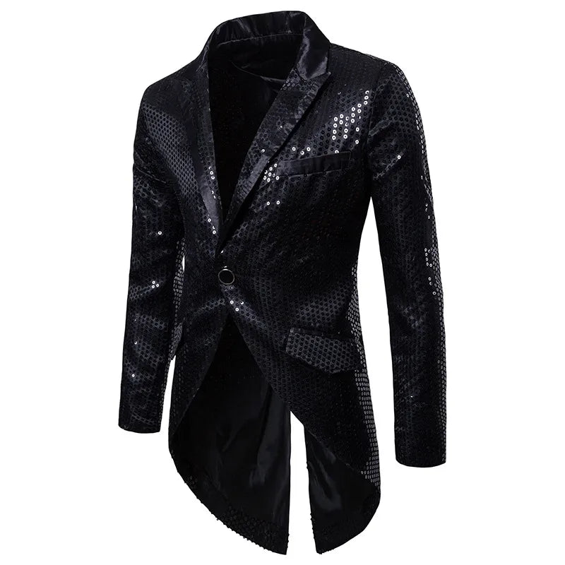 Shiny Jacket Gold Sequin Glitter Bling Blazer Party Coat - Bonnie Lassio