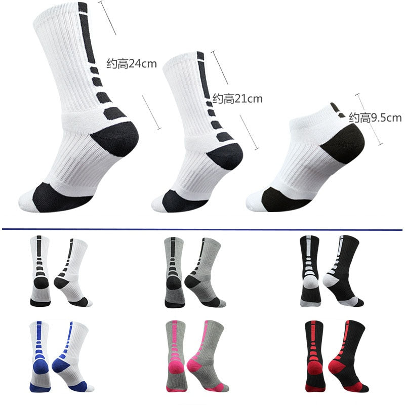 5 Pairs/Lot Professional Cycling Socks Mens Thicker Stocking Sweat-Absorbent Basketball Outdoor Sports Football Skateboard Socks - Bonnie Lassio