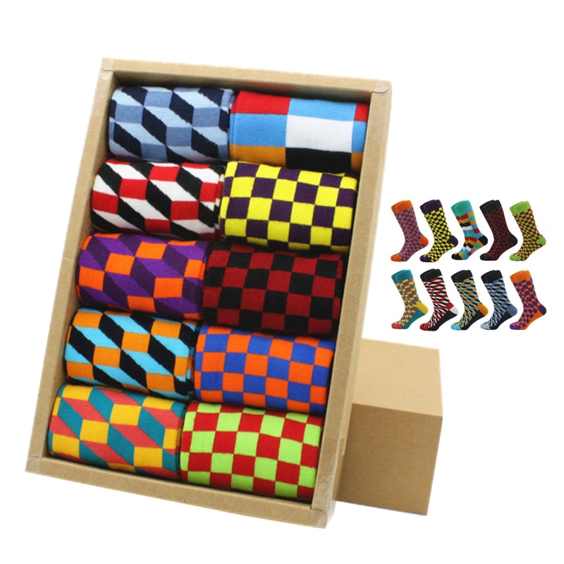 Classic Hot Sale Men Socks Funny Casual Business Dress Crew High Quality Socks Color Compression Happy Cotton Socks for Men - Bonnie Lassio