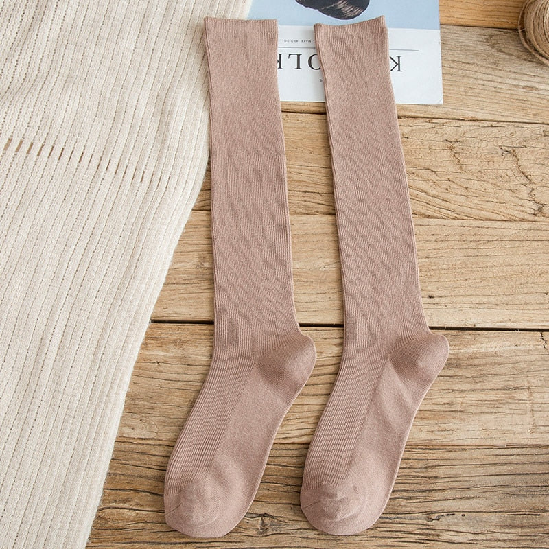 10 Colors Autumn New Women's Socks Cotton Winter Long Socks Harajuku Female Trick Warm Solid Color Sock Casual Ladies Sox - Bonnie Lassio