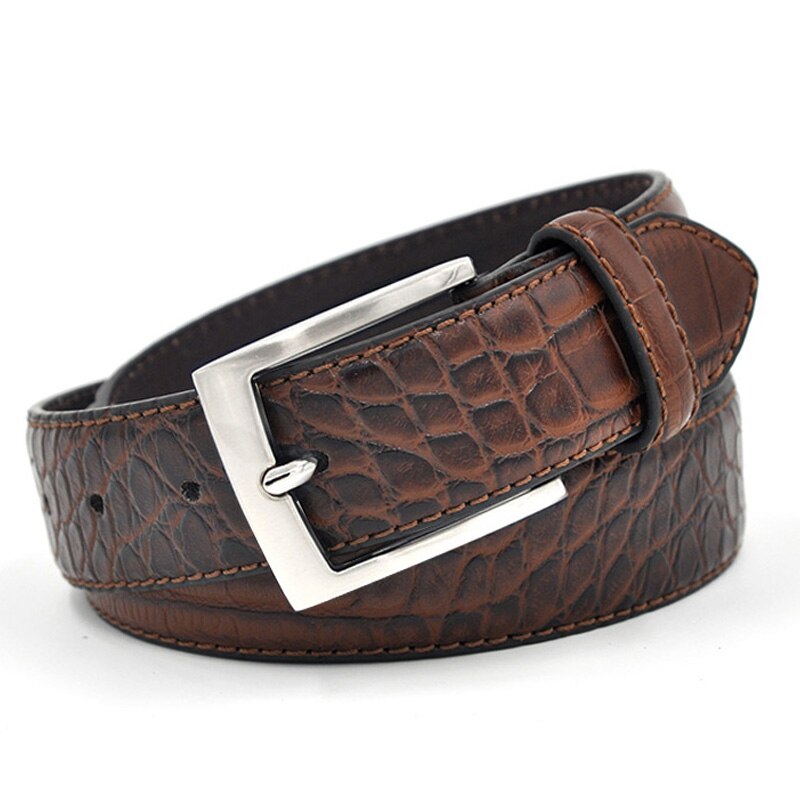 Mens Fashion Waist Belts Faux Crocodile Pattern With Split Leather Luxury Male Designer Belt Accessories Factory Price - Bonnie Lassio