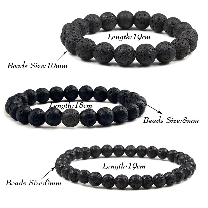 Natural Stone 6/8/10mm Beads Tiger Eye Bracelet Classic Men Women Buddha Black Lava Bracelets Minimalist Yoga Meditation Jewelry - Bonnie Lassio