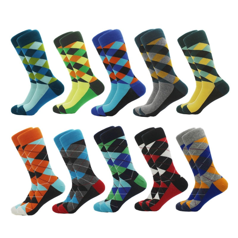 Classic Hot Sale Men Socks Funny Casual Business Dress Crew High Quality Socks Color Compression Happy Cotton Socks for Men - Bonnie Lassio