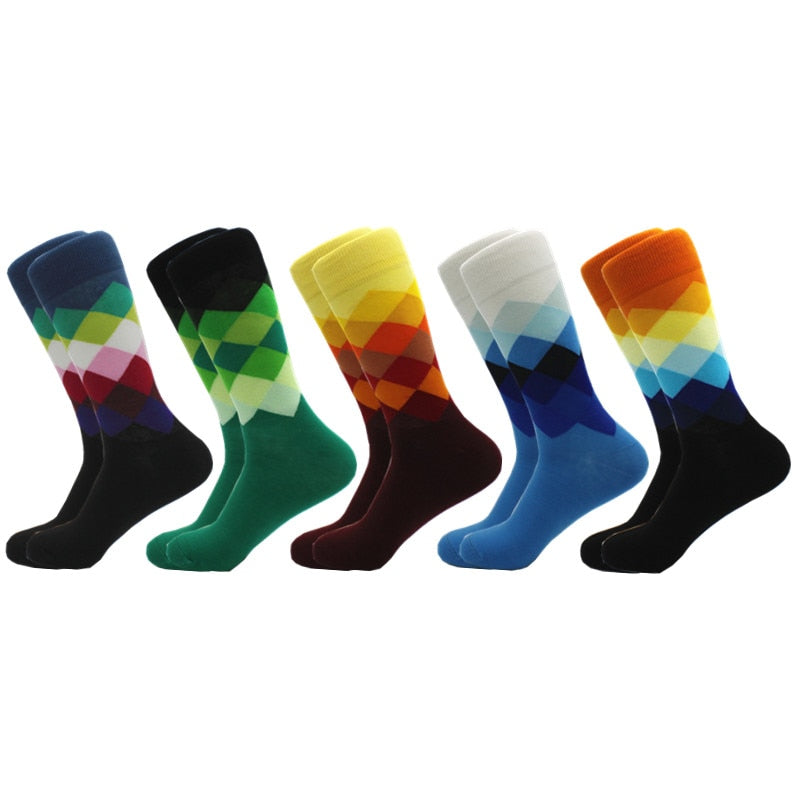 Classic Hot Sale Men Socks Funny Casual Business Dress Crew High Quality Socks Color Compression Happy Cotton Socks for Men - Bonnie Lassio