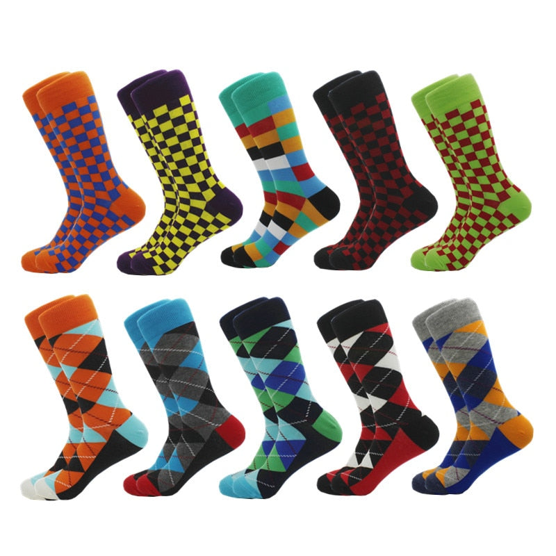 Classic Hot Sale Men Socks Funny Casual Business Dress Crew High Quality Socks Color Compression Happy Cotton Socks for Men - Bonnie Lassio