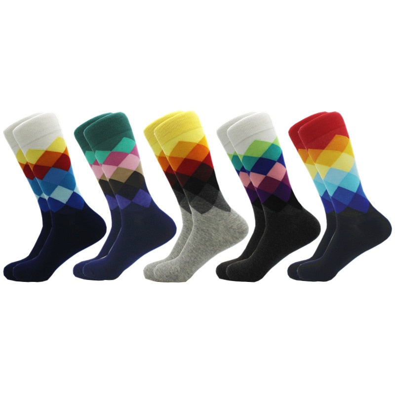 Classic Hot Sale Men Socks Funny Casual Business Dress Crew High Quality Socks Color Compression Happy Cotton Socks for Men - Bonnie Lassio