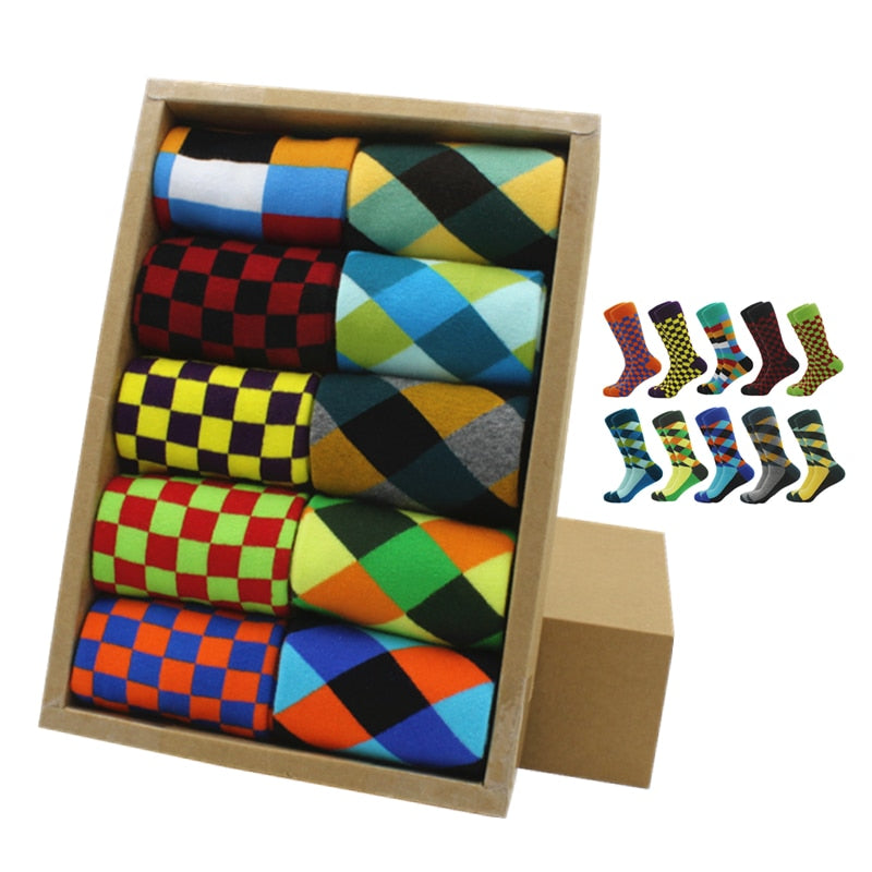 Classic Hot Sale Men Socks Funny Casual Business Dress Crew High Quality Socks Color Compression Happy Cotton Socks for Men - Bonnie Lassio