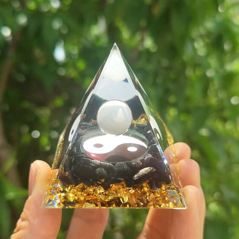 Orgonite Pyramid Healing Crystals Energy Generator Natural Stone Pendulum Reiki Chakra Meditation Tool Home Room Decorations - Bonnie Lassio