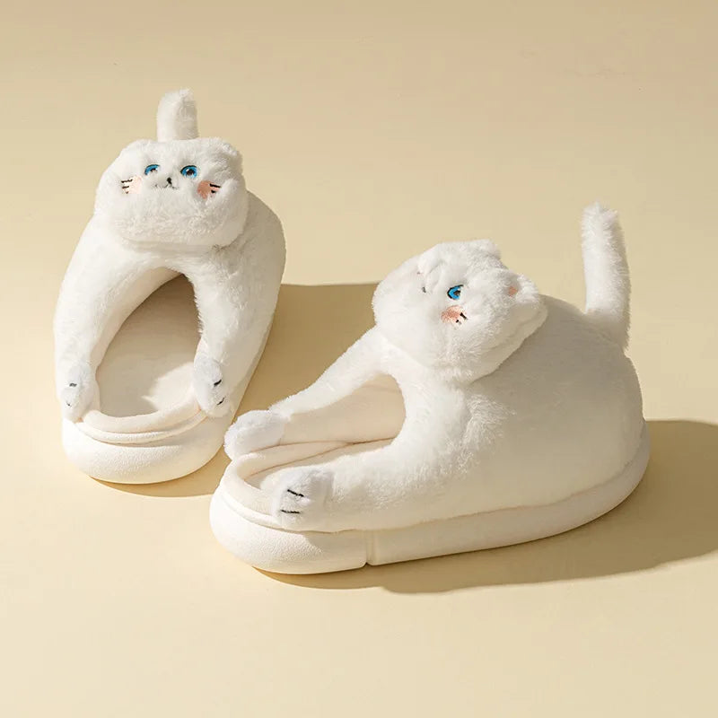 Unisex Plush Slippers Cute Cat Tiger and Non Slip - Bonnie Lassio