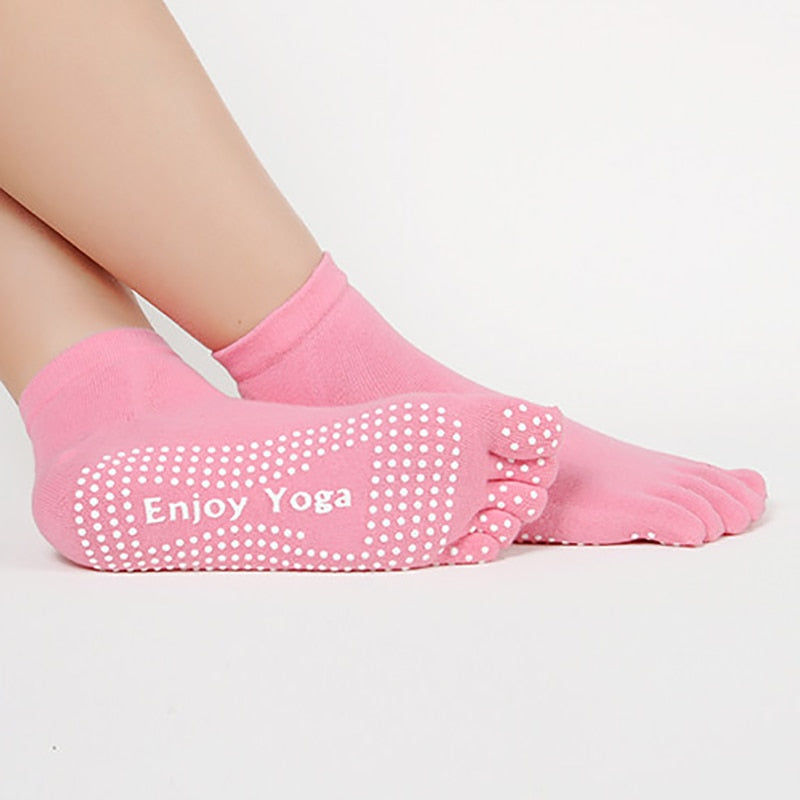 Colourful Womens Yoga Pilates Socks Non-Slips Finger Five toed 🚺 - Bonnie Lassio