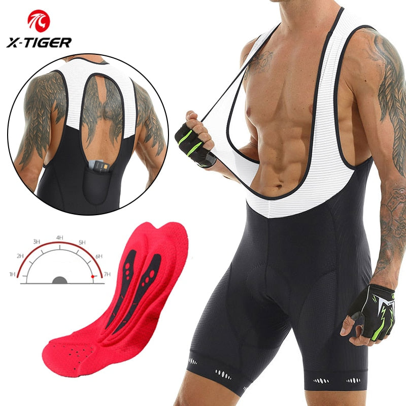 X-Tiger Men's Cycling Bib Shorts With Pocket UPF 50+ Latest Generation Quick-dry Polyester Competitive Edition Series Bib Shorts - Bonnie Lassio