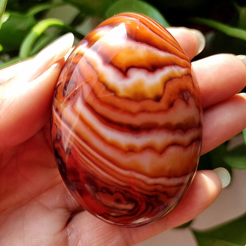 Natural Lace Stone Sardonyx Agate Palm Hand Play Witchcraft Supplies Meditation Spiritual Decor Home Decoration Healing Crystals - Bonnie Lassio