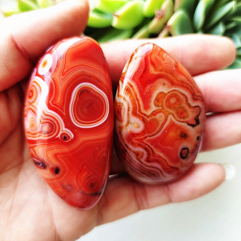 Natural Lace Stone Sardonyx Agate Palm Hand Play Witchcraft Supplies Meditation Spiritual Decor Home Decoration Healing Crystals - Bonnie Lassio