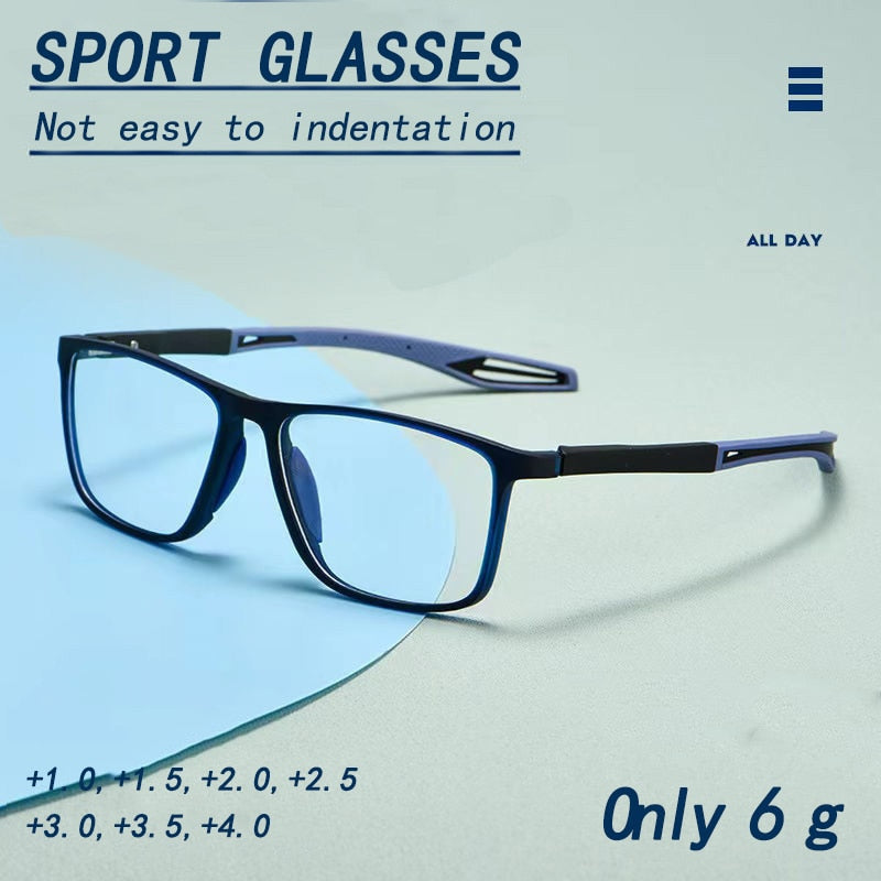 Reading Glasses Men Fashion Blue Light Blocking Prescription Glasses TR90 Ultralight Outdoor Sport Presbyopic Eyeglasses 0~ +400 - Bonnie Lassio