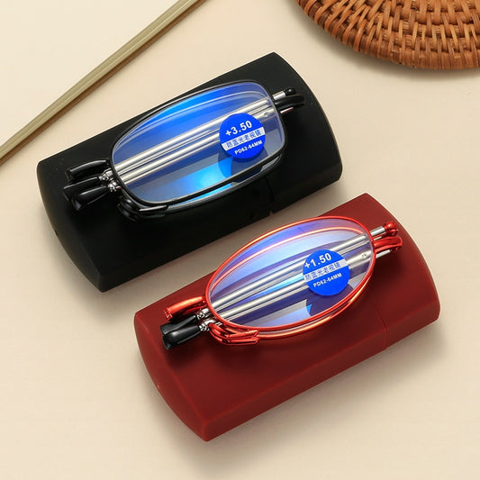 Titanium Alloy Folding Reading Glasses Foldable Presbyopia Men Women Ultra light Eyewear With Case Anti Blue Light 1.0 1.5 2.0 - Bonnie Lassio