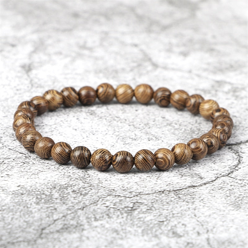 6/8/10/12mm Men Vintage Bracelet Original Wooden Beads Meditation Prayer Buddha Stretch Bracelets&Bangle Women Yoga Jewelry Gift - Bonnie Lassio