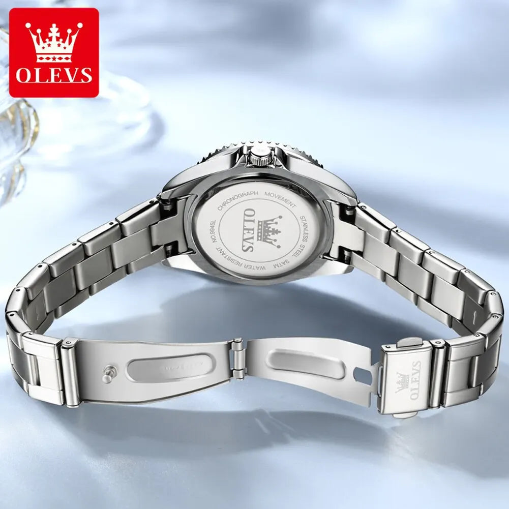 OLEVS Original Diamond Dial Quartz Watch for Women Fashion Elegant Ladies Watches Stainless Steel - Bonnie Lassio