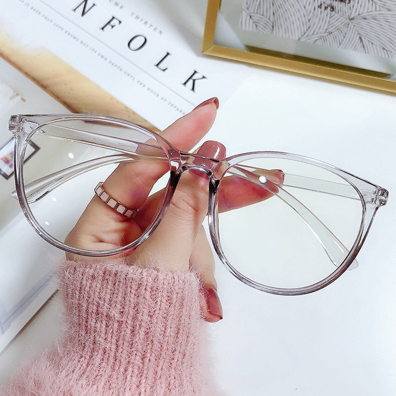 Anti Blue light Myopia Glasses Women Computer Men Eyeglass Vintage Optical Plain Frame Spectacles Transparent Blocking Glasses - Bonnie Lassio