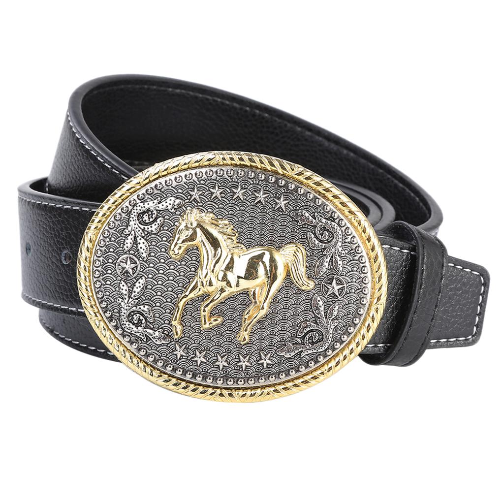 Western Rodeo Horse Belt Buckle Engraved Celt Pattern Cowboy Buckles for Men and Women - Bonnie Lassio