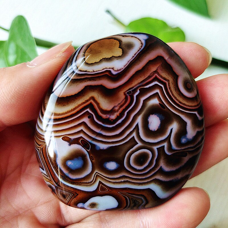 Natural Lace Stone Sardonyx Agate Palm Hand Play Witchcraft Supplies Meditation Spiritual Decor Home Decoration Healing Crystals - Bonnie Lassio