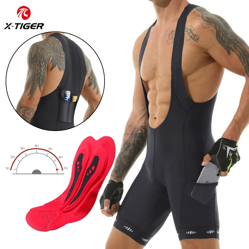 X-Tiger Men's Cycling Bib Shorts With Pocket UPF 50+ Latest Generation Quick-dry Polyester Competitive Edition Series Bib Shorts - Bonnie Lassio