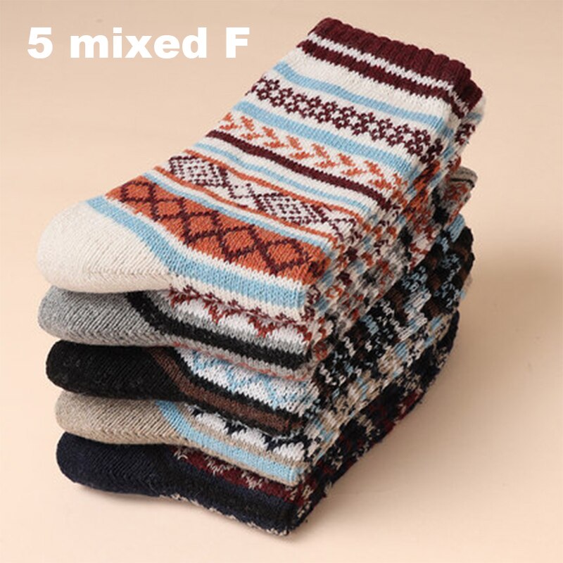 5 Pairs Autumn Winter Warm Men&#39;s Thicken Thermal Wool Socks Fashion Casual Harajuku  Spanish Socks National Style Socks for Gift - Bonnie Lassio