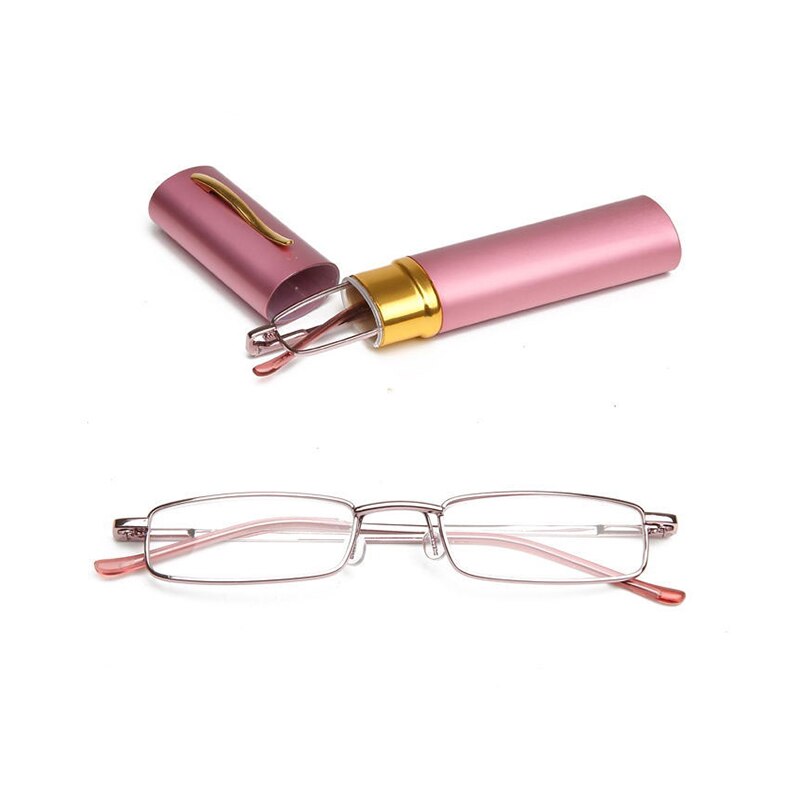 Computer Glasses Mini Folding Reading Glasses Women Men +1.0 To 4.0 Alloy Portable Container - Bonnie Lassio