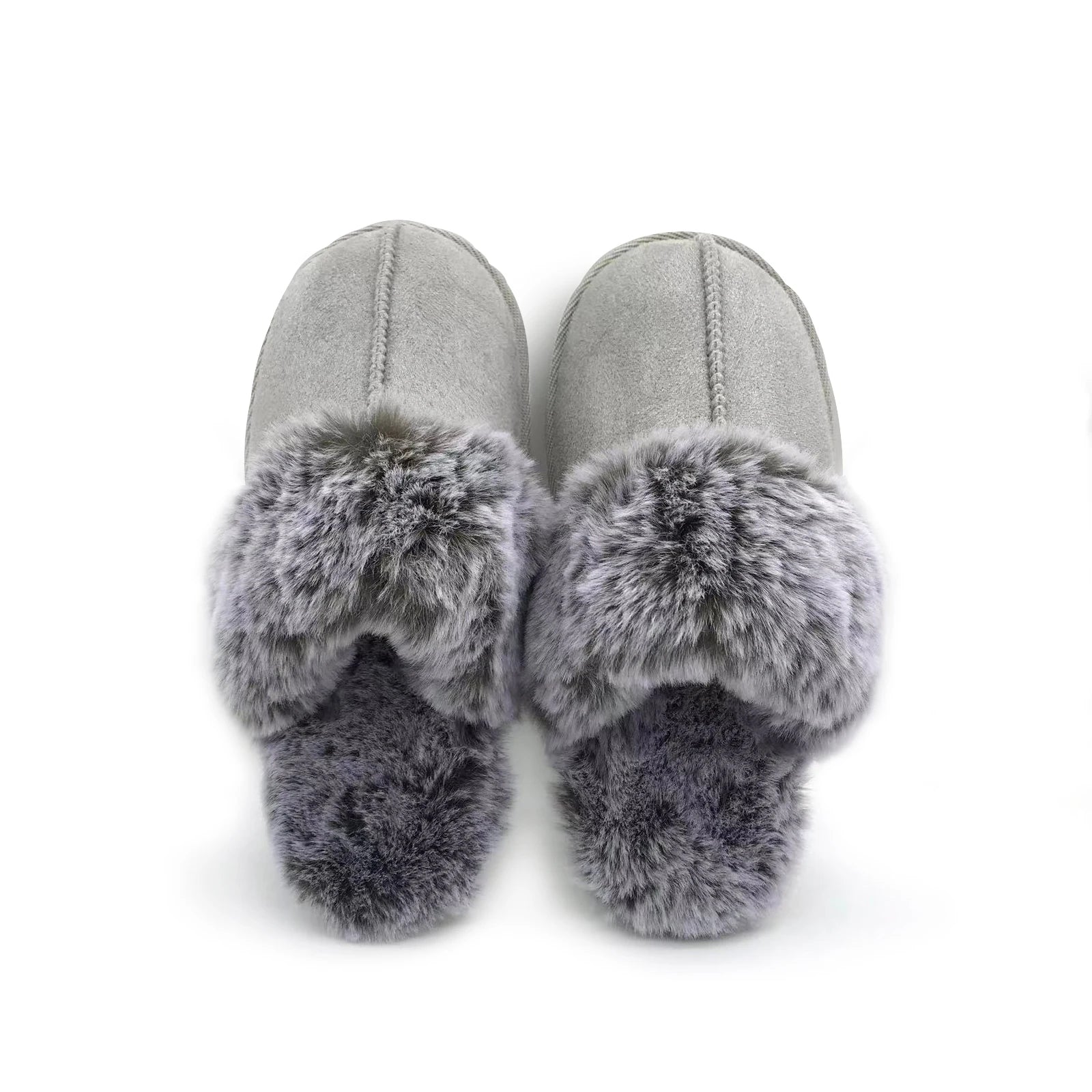 Winter Warm and Anti slip Women's Cotton Slippers with Fur Tops - Bonnie Lassio