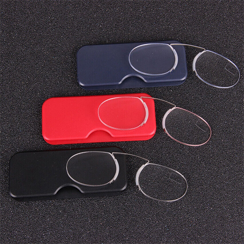 Rimless Nose Clip On Reading Glasses Mini Portable Legless Lazy Glasses Men Women Presbyopic Glasses Magnifying +1.0 - +3.5 - Bonnie Lassio