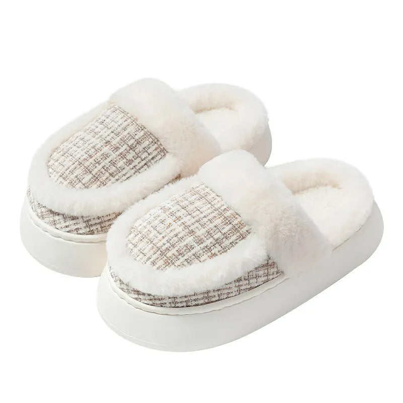 Women Warm Cushioned Slippers for Indoor Outdoor Fluffy Slides with Memory Foam - Bonnie Lassio