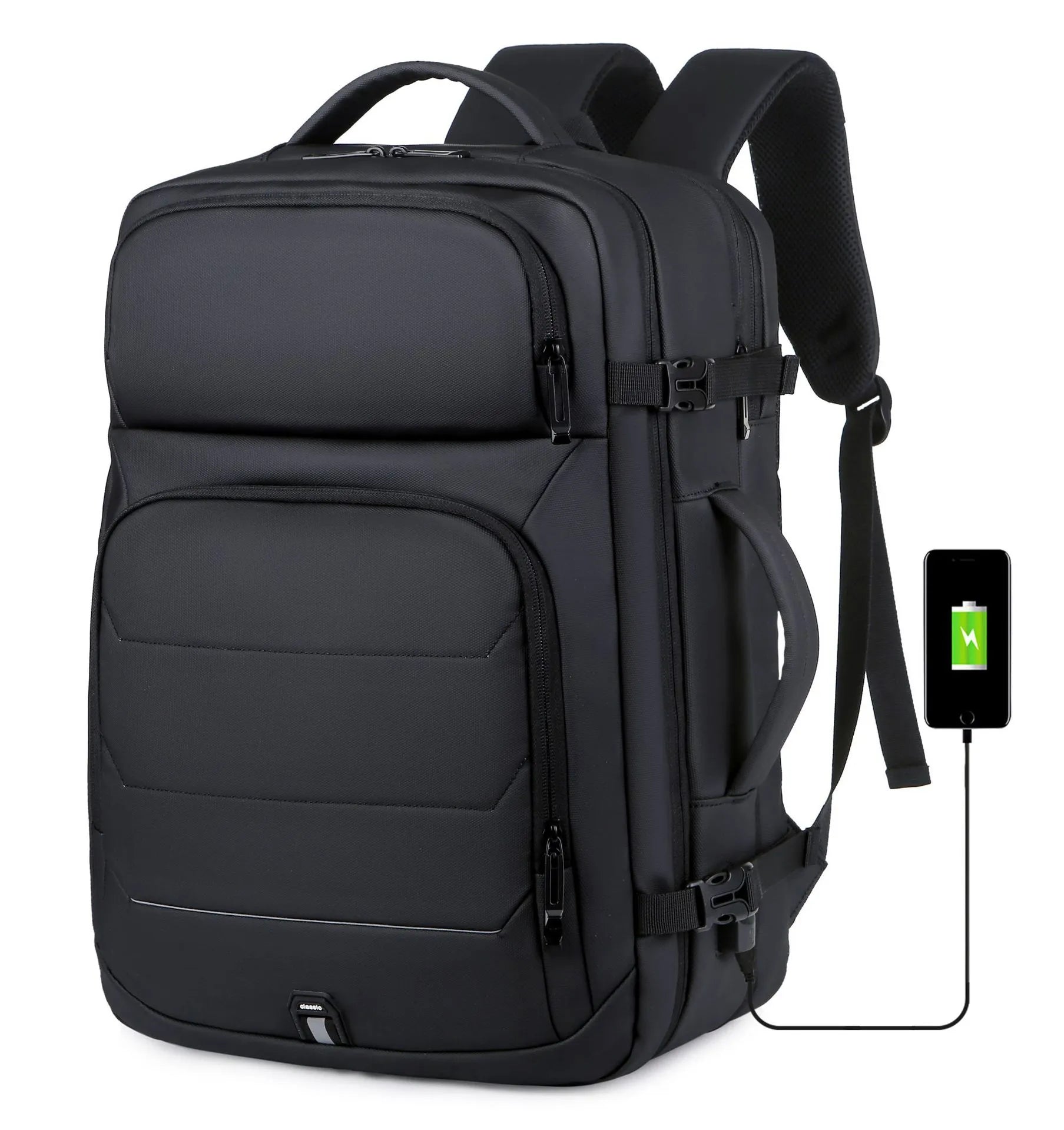 40L Large Capacity Mens Expandable Backpacks USB Charging 17 inch Laptop Bag Business commuting Waterproof Travel Bag men рюкзак - Bonnie Lassio