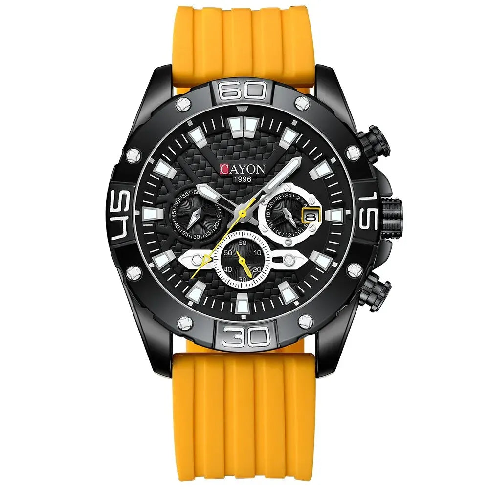 Mens Watch Silicone Band  Sport Chronograph Quartz With Date Function - Bonnie Lassio