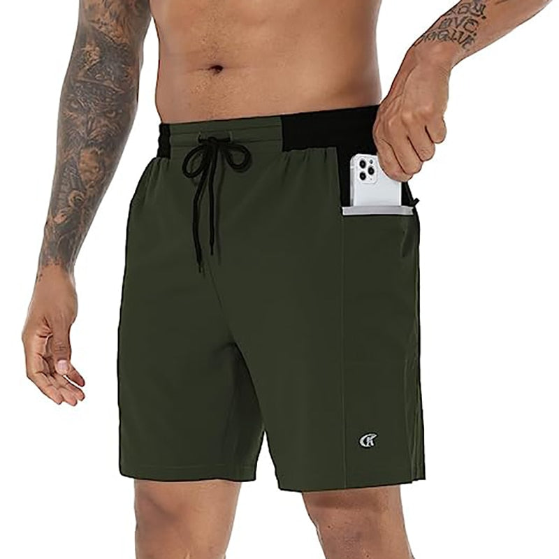 Men's Running Shorts with Zipper Pockets Swim Trunks Men's Lightweight Casual Shorts Quick Dry Gym Workout Athletic Shorts - Bonnie Lassio