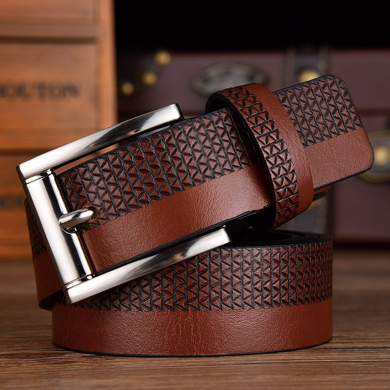 New Fashion Men&#39;s Genuine Leather Belts Designer Leisure Belt for Man Pin Buckle Business Dress Male Dropshipping - Bonnie Lassio