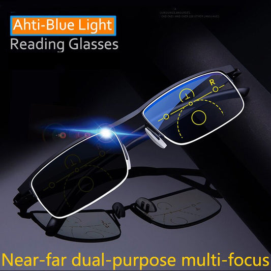 Intelligent Multifocal progressive reading glasses for men women near and dual-use Anti-Blue Light automatic adjustment Eyewear - Bonnie Lassio