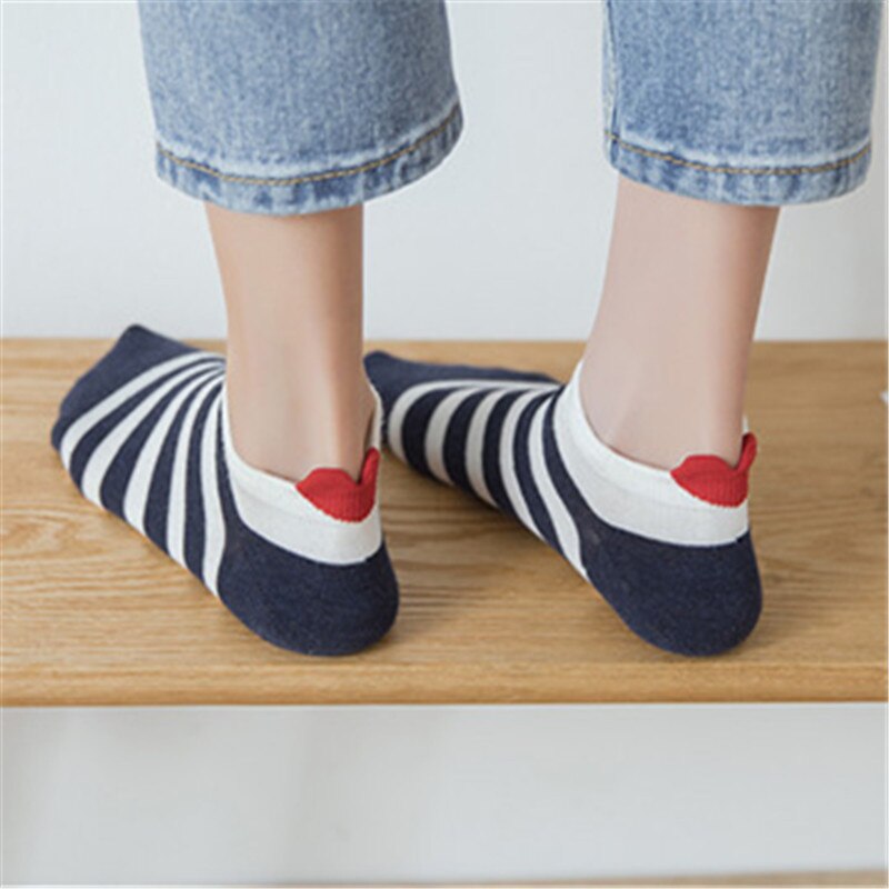 Kawaii Women 3D Ear socks Red Heart Pattern With Big Eyes Cute Campus Simple Basic Fresh Female Sokken Happy Socks Sweet Girls - Bonnie Lassio